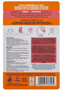 Soap Glory Vitamin C & Glycolic Acid Brightening Sheet Mask for Instant Skin Brightening and Smoothing - Skin Treatment Mask