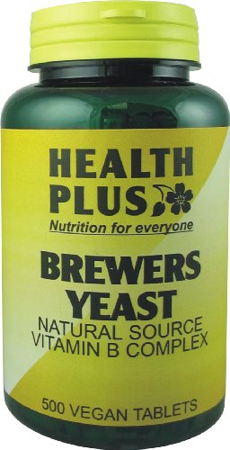 Health Plus Brewers Yeast 300mg : Vitamin B Supplement : 500 Tablets, in a Planet-Friendly 99% Recycled Pot
