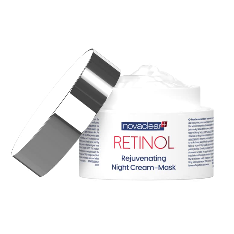 Novaclear Retinol Night Cream Mask with Retinol, Squalane, Caviar Extract and Vitamin E for Deep Nourishment, Firmness and Radiance Boost for Mature Skin - 50 ML