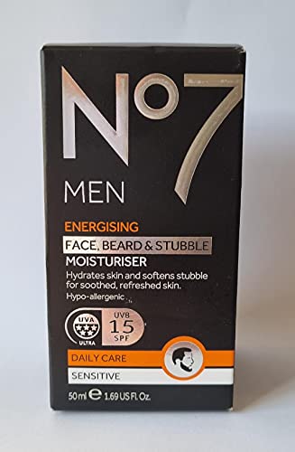 No7 Men Energising Face Beard & Subble Moisturiser Sensitive 50ml