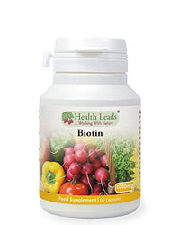 Health Leads ...Working With Nature Biotin (Vitamin B7) 1000mcg x 60 Capsules (Magnesium Stearate Free)