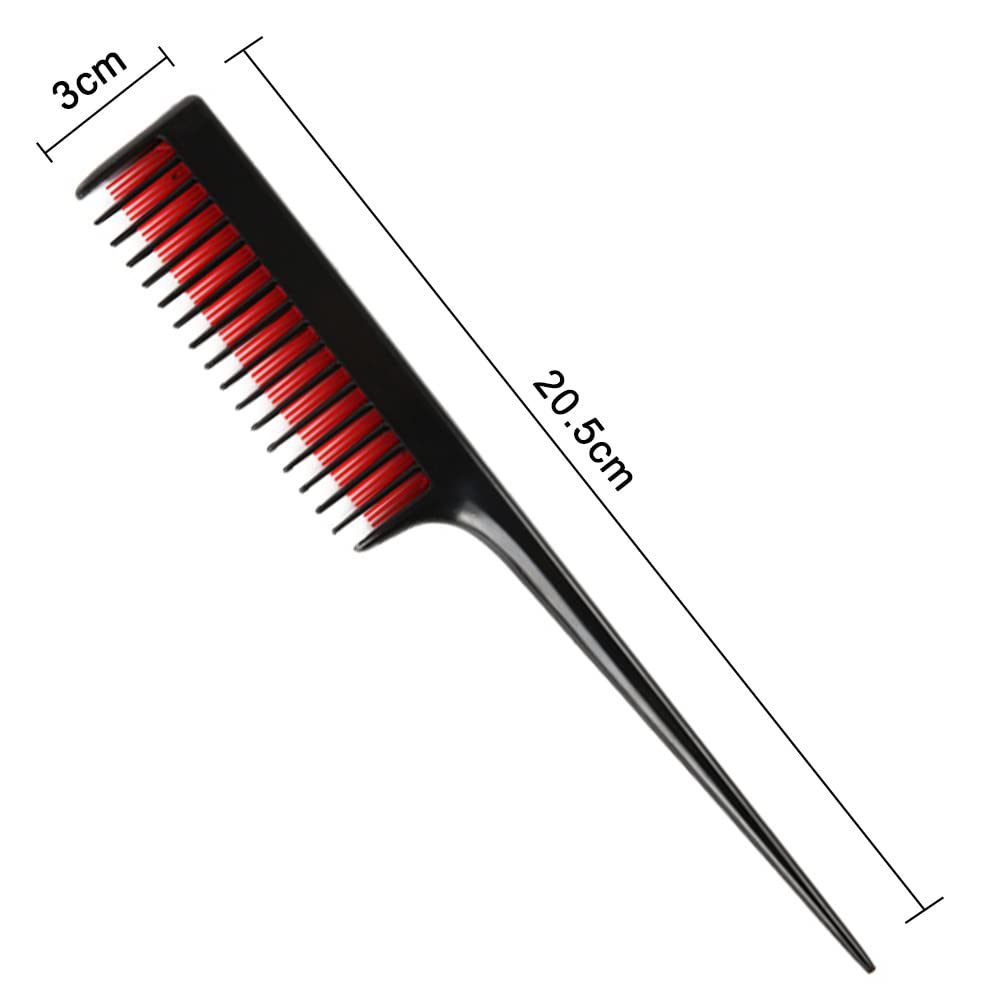 DAJUXIN 3 Pcs Hairdressing Back Combing Triple Teasing Comb Hairdressing Back Combing Tail Comb Hairdressing Combs for Back Brushing Combing Slicking Hair