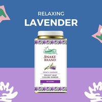SNAKE BRAND Prickly Heat Cooling Body Powder Relaxing Lavender 140g (3-Pack)