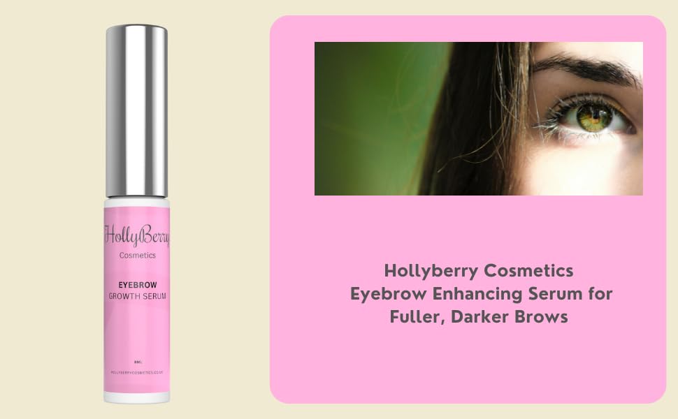 Hollyberry-Premium Eyebrow Growth Enhancing Serum-Peptide Boosting Formula for brows - Conditioner + Vitamins-Visibly Fuller Longer Eyebrows With Hyaluronic Acid Not tested on Amimals