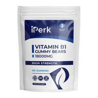 iperk Vitamin B1 Gummies - Delicious Support for Daily Energy 90 Gummies 3-Month Supply | Made in The UK