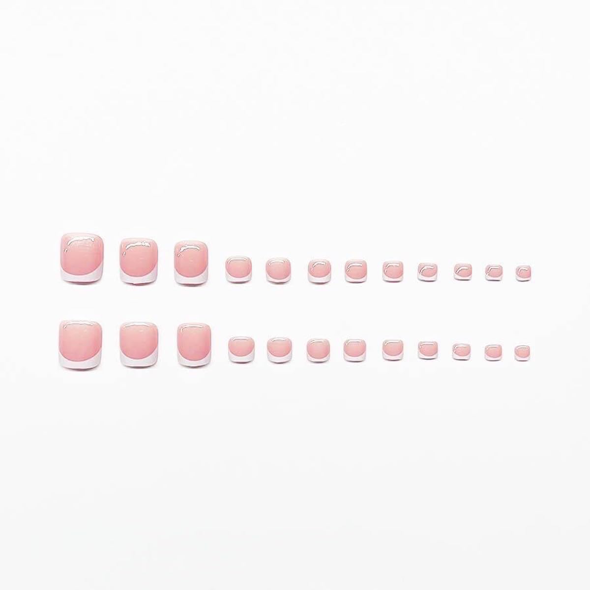 Nymora 48 Pcs White French Tip Press on Nails Short Square,False Toenails Press on Toenails Set White Nail, Stick on Toenails Fake Nails Acrylic Stick on Nails