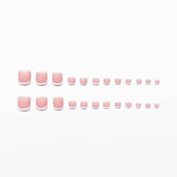 Nymora 48 Pcs White French Tip Press on Nails Short Square,False Toenails Press on Toenails Set White Nail, Stick on Toenails Fake Nails Acrylic Stick on Nails