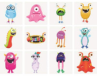 HENBRANDT 48 x Mini Alien Monster Temporary Tattoos