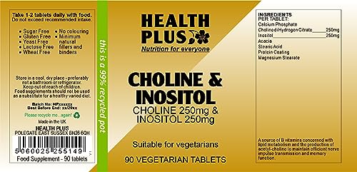 Health Plus Choline & Inositol Vitamin B Supplement - 90 Tablets