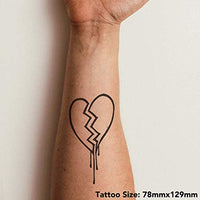 Azeeda 'Broken Heart' Temporary Tattoo - Water Resistant, Skin-Safe, Non-Toxic Transfer (TO00018151)