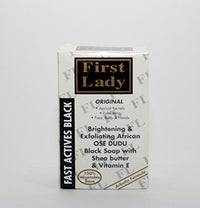 First Lady Skin Brightening & Exfoliating African OSE DUDU OSUN Black Soap 200g - with Shea Butter & Vitamin E