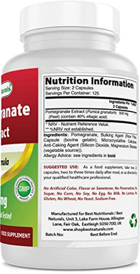 Best Naturals Pomegranate Extract 250 mg 250 Capsules (250 Count (Pack of 2))