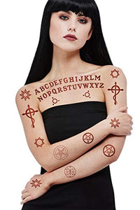 Smiffys Make-Up FX, Satanic Tattoo Transfers, Cosmetics and Disguises Fancy Dress, Halloween Fancy Dress Accessories Dress Up Cosmetics & Disguises.