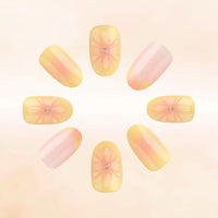 Nymora 24PCS Yellow Flower 3D Press on Nails - Summer Jelly Gel Nail Art Kit with Glue Strips & File for Instant Elegance