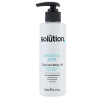‎The Solution The Solution Salicylic Acid Clear Skin Body Gel (200ml) Back Acne Treatment with Tea Tree, Vegan Salicylic Acid Serum & Pore Minimizer, Cruelty Free Salicylic Acid Moisturiser Body Care