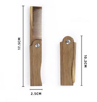 NATURAL NATION Folding Wooden Beard Brush / Hair Comb Pocket Sized Durable Anti-Static Mens Eco Friendly Natural