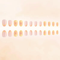 Nymora 24PCS Yellow Flower 3D Press on Nails - Summer Jelly Gel Nail Art Kit with Glue Strips & File for Instant Elegance