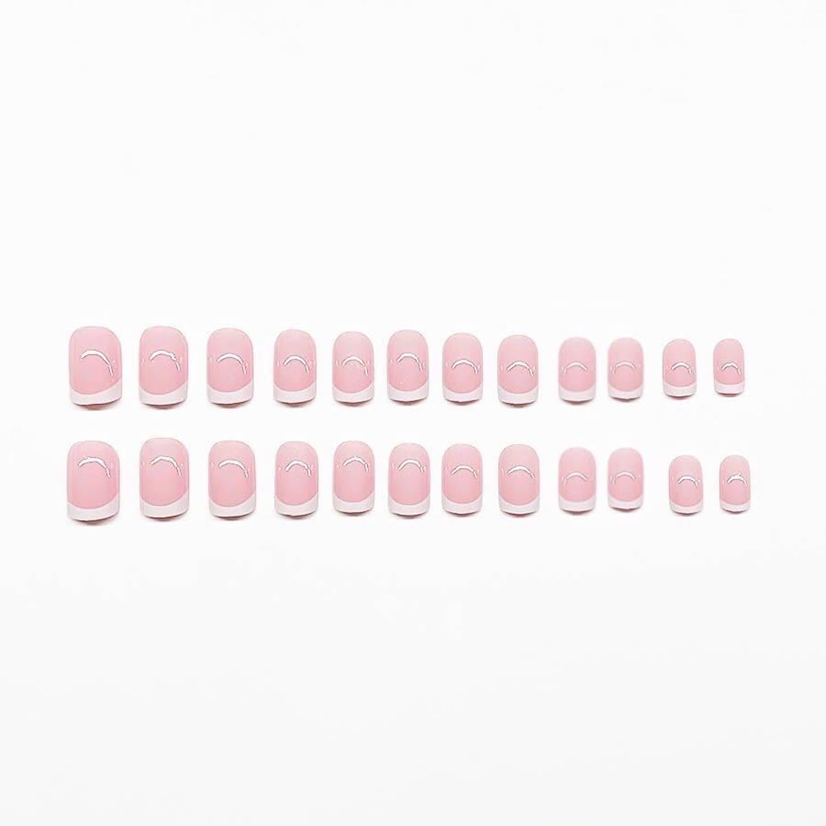 Nymora 48 Pcs White French Tip Press on Nails Short Square,False Toenails Press on Toenails Set White Nail, Stick on Toenails Fake Nails Acrylic Stick on Nails