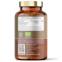 Time Health New: Organic Fermented Turmeric – 120 Capsules – Highly Bioavailable – Nutrient Rich – Vegan – UK Made Supplement – GMP Standards – Zero Additives (120 Count (Pack of 1))