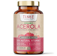 Organic Acerola Cherry - Freeze-Dried - 26% Vitamin C - 44:1 Extract Ratio - Natural & Wholefood - UK Made - Zero Additives (120 Capsules)