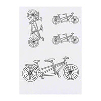 4 x 'Tandem Bicycle' Temporary Tattoos - Water Resistant, Skin-Safe, Non-Toxic Transfers, Mixed Sizes (TO00014156)