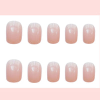 ruitao 24PCS Salon Acrylic French Nude Collection, Graceful, Medium Length Nude Fake Nails, Includes 24 False Nails, Nail Glue, Nail File, and Manicure Stick