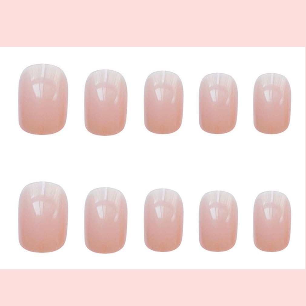 ruitao 24PCS Salon Acrylic French Nude Collection, Graceful, Medium Length Nude Fake Nails, Includes 24 False Nails, Nail Glue, Nail File, and Manicure Stick