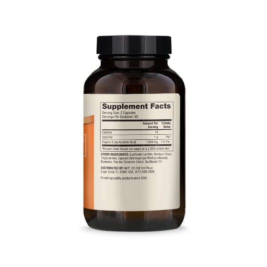 Oceans Alive Mercola Liposomal Vitamin C Dietary Supplement, 1,000mg per Serving, 90 Servings (180 Capsules), Immune Support, Non GMO, Soy Free, Gluten Free