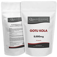 Quality Ginseng Direct GOTU KOLA - 8,000mg Capsules - Powerful Formula (90 Capsules)