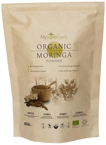 MySuperfoods Organic Moringa Powder 400g, Rich Source of Vitamin A & Riboflavin