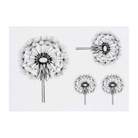 Azeeda 4 x 'Single Dandelion' Temporary Tattoos - Water Resistant, Skin-Safe, Non-Toxic Transfers, Mixed Sizes (TO00083792)