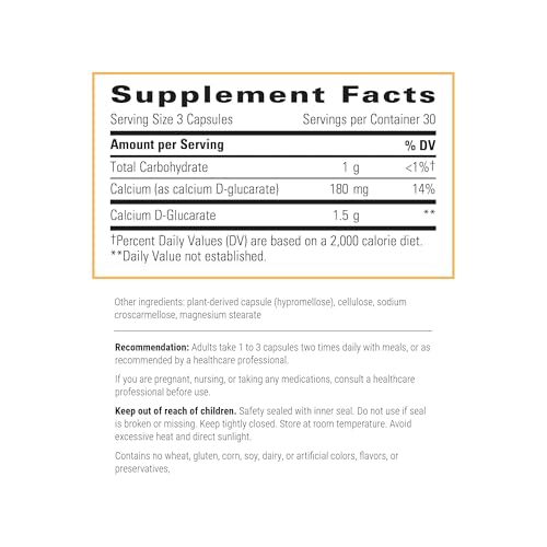 Integrative Therapeutics - Calcium D-Glucarate - Supports Detoxification Systems and Healthy Estrogen Metabolism* - 90 Capsules