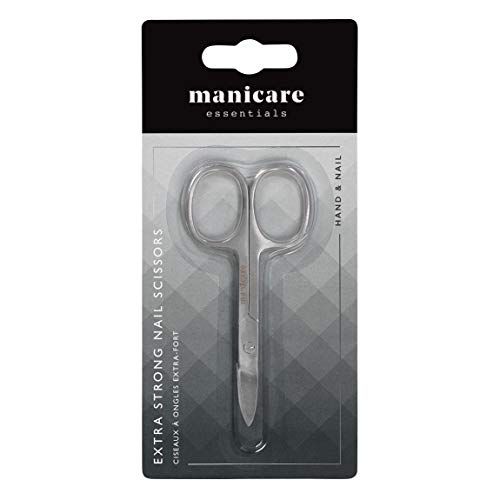 Manicare Extra Strong Nail Scissors, Precision Blades, Quality Surgical Grade Japanese Stainless Steel, Trimming Of Tough Nails, Long Lasting Sharp Scissors, Manicure And Pedicure, Large Finger Holes