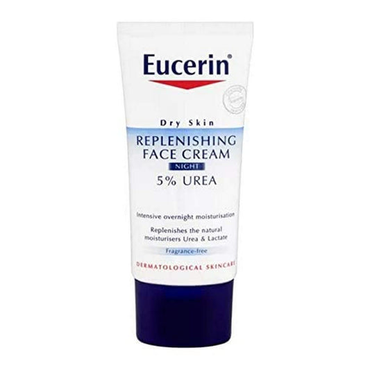 Eucerin Dry Skin Replenishing Face Cream Night 5% Urea with Lactate (Pack of 3)