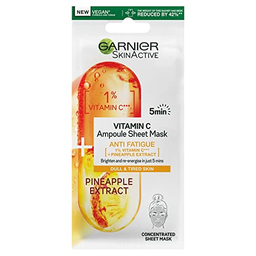 Garnier SkinActive Vitamin C Anti Fatigue Ampoule Sheet Mask, 15g