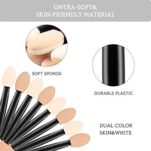 Eyeshadow Applicators,MORGLES Eyeshadow Brush Sponge Applicator 50pcs Disposable Eyeshadow Brush Eyeshadow Sponge Brush Eye Makeup Applicators(Black)