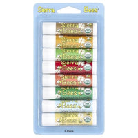 Organic Lip Balm - Variety 8 Pack by Sierra Bees - Cocoa Butter, Honey, Mint Burst, Pomegranate, Shea Butter & Argan Oil, Tamanu & Tea Tree, Unflavoured and Vanilla