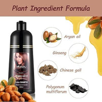 Natural Organic Coconut Oil/Argan Oil Essence Hair Color Shampoo,3in1 (Dark Brown 02)