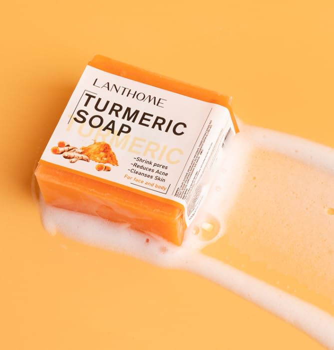 JEMPET Turmeric Soap Natural Ginger Bar Soap: 2PCS Plants Essential Oil Bar Soap for Face & Body - Reduces Acne & Dark Spot & Cleanses Skin