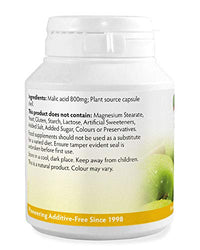 Health Leads ...Working With Nature Malic Acid 800mg x 90 Capsules (No Magnesium Stearate)