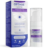 Optase Life Sensitive Eye Daily Renewal Cream with Glycerin, Vitamin E, & Mineral Salts, Soothing and Hydrating Eye Cream that Helps Smooth Fine Lines, 15ml