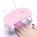 BAQI Mini UV LED Nail Lamp, Portable 6W USB Nail Dryer, Polish Curing LED Manicure Tool, Gel Light Mouse Shape Pocket Nail Art Tool for Home and Salon Use, Pink