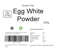 yourhealthstore Premium Non GMO Gluten Free Pure Egg White Powder 500g, High in Protein, No Additives, Not Irradiated, Vegetarian.