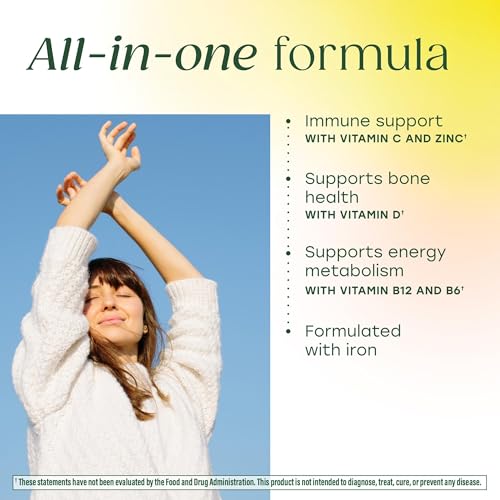 MegaFood Womens Multivitamin One Daily - Multivitamin for Women - Vitamin C, Vitamin D, Iron & B Vitamins - Bone, Energy Metabolism & Immune Support - Vegetarian, GlutenFree - 60 Tablets, 60 Servings