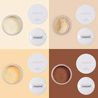 Phoera AQUAPURITY - PHOERA Loose Makeup Setting Matte Face Powder + Puff, Long Lasting Lightweight Foundation Make Up Fixer Beauty Blender Highlighter Palette Flash Photography (103 - Banana)