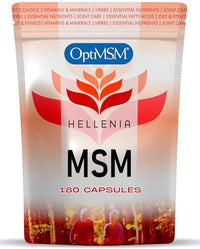 Hellenia MSM Capsules Using Branded OptiMSM - 180 Capsules | 100% Pure Methyl Sulphonyl Methane | The Purest, Most Researched MSM, No Additives & Non-GMO | Suitable for Vegans