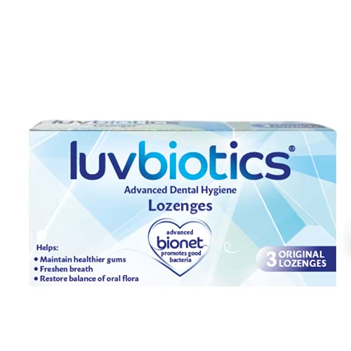 Luv Biotics Original Mint Dental Lozenges with Oral Probiotics, Xylitol & Aloe Vera - 3 lozenges - Travel Pack