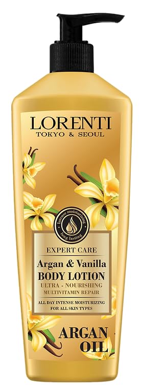 Lorenti Body Cream Lotion | Argan Oil & Vanilla Body Lotion | Ultra Nourishing Multi Vitamin Repair 400ml