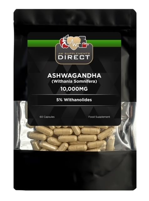 AW Ashwagandha | 60 Ashwagandha High Strength Capsules - 500mg Ashwaganda Extract per Capsule | Aswaganda Supplement | Non-GMO Gluten, Allergen & Filler Free | Manufactured in The UK