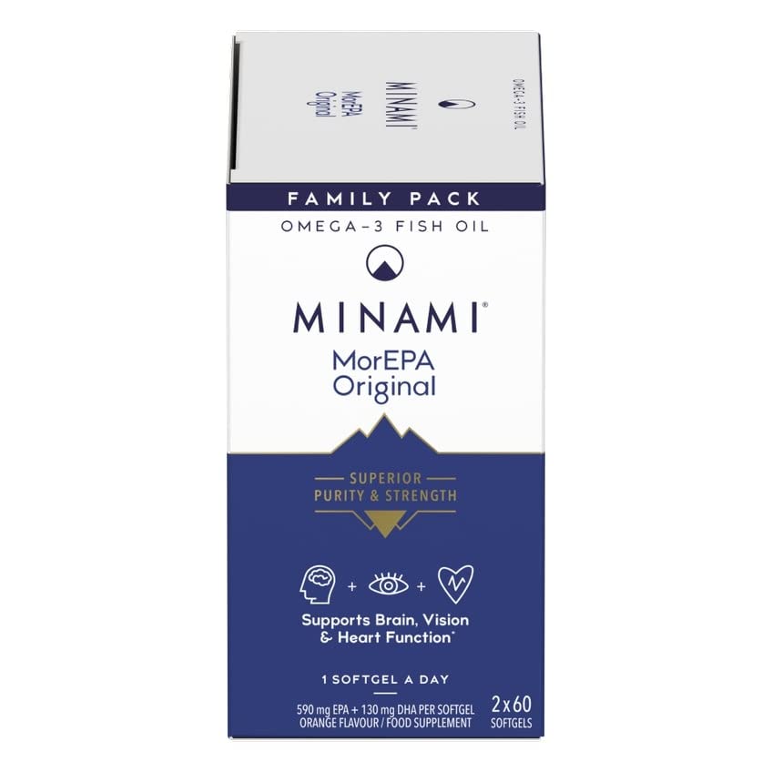 MINAMI Omega 3 Fish Oil Supplement - Minami - MorEPA Original with high Concentration of EPA, DHA - Supports Normal Brain, Vision and Heart Function - 120 Softgels